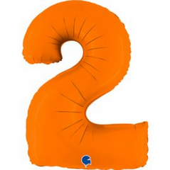 Фольгированный шар Grabo цифра «2» Оранжевая 40" в уп