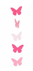 Гірлянда картон пласка Малинові, рожеві і білі метелики 1,2 м