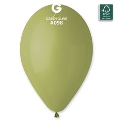 Латексна кулька Gemar 10" Пастель оливка / Green Olive #98 (100 шт)