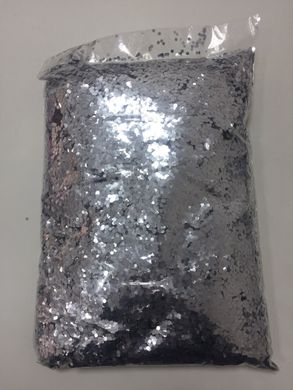 Конфетти мелкое серебро 1 мм (чешуйки) (1 кг)