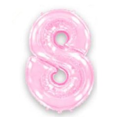 Фольгована кулька Flexmetal цифра «8» Рожева 40"