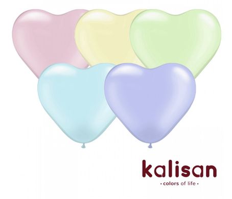 Латексный шар Kalisan 12" Сердце Macaron Assorted (100 шт)