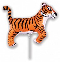 Фольгированный шар Flexmetal Мини фигура тигр чёрные полоски