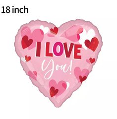 Фольгована кулька 18" серце рожеве I love you (Китай)