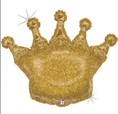 Фольгированный шар Grabo Большая фигура корона золотая голография 90 см