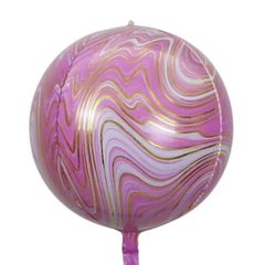 Фольгированный шар 22” Сфера Агат розовый 55 см (Китай)