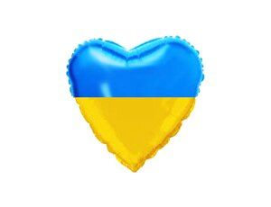 Фольгированный шар Flexmetal 9” сердце Мини флаг Украины