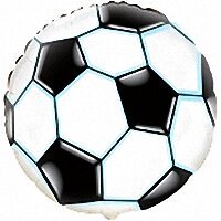 Фольгированный шар Flexmetal 9” круг футбольный мяч черный