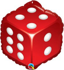 Фольгированный шар Qualatex 18” кости кубики красные