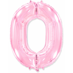 Фольгированный шар Flexmetal цифра «0» Розовая 40"