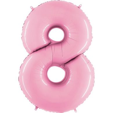 Фольгированный шар Grabo цифра «8» Розовый Пастель 40" в уп