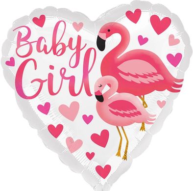 18” сердце baby girl Фламинго (кит)