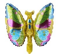 Фольгированный шар Мини фигура бабочка золотая(Китай)