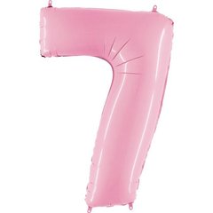 Фольгированный шар Grabo цифра «7» Розовый Пастель 40" в уп