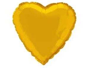 Фольгированный шар Flexmetal 9” Сердце Золото