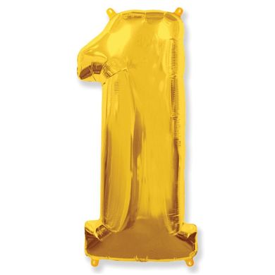 Фольгированный шар Flexmetal цифра «1» Золото 40"