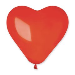 Латексный шар 6 дм Сердце Пастель Ярко-Красное(45)- 100 шт.