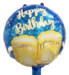 Фольгована кулька 18" круг Happy Birthday "Пивні кухлі" Китай
