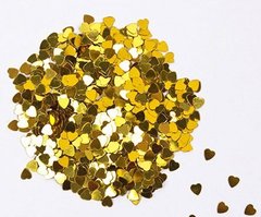 Конфетти сердечки золото маленькие (2.3см) 100г