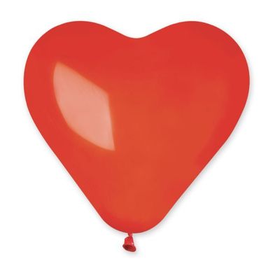 Латексный шар 10 дм Сердце Пастель Ярко-Красное(45)- 100 шт.