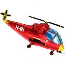 Фольгированный шар Flexmetal Большая фигура Вертолёт красный