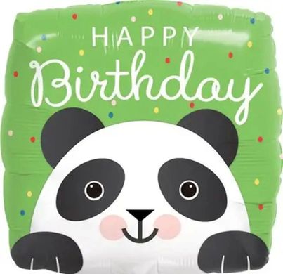 Фольгована кулька 18” квадрат happy birthday панда Китай