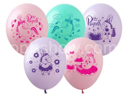 Латексна кулька Art Show 12" ОД-6 Єдиноріжки "Princess" (1 ст) (100 шт)