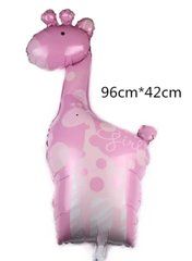 Фольгована кулька Велика фігура рожевий жираф 95 см (Китай)