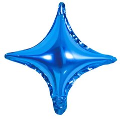 Фольгированный шар 10” Звезда 4х-конечная Синяя (Китай)