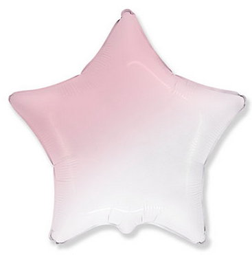 Фольгированный шар Flexmetal 32" Звезда Омбре бело-розовый (baby pink)