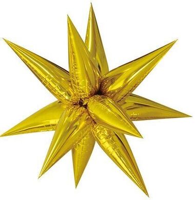 Фольгированный шар Звезда колючка золото 65см (Китай)