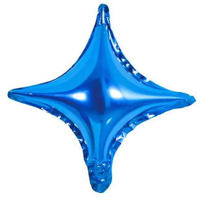 Фольгированный шар 10” Звезда 4х-конечная Синяя (Китай)
