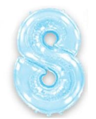 Фольгована кулька Flexmetal цифра «8» Блакитний 40"