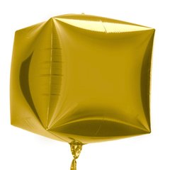 Фольгированный шар 24” куб Золото (Китай)
