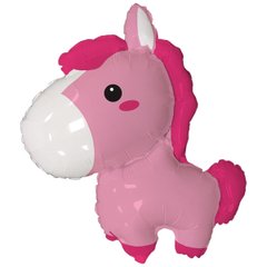 Фольгированный шар Flexmetal Большая фигура Лошадка розовая