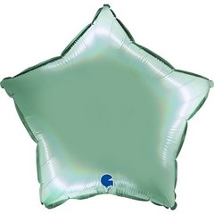 Фольгированный шар Grabo 18” Звезда Голографический платиновый Тиффани