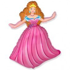 Фольгированный шар Flexmetal Большая фигура Принцесса розовая