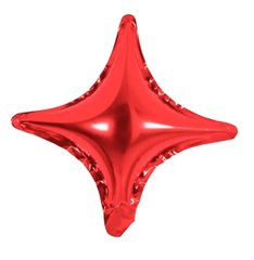 Фольгированный шар 10” Звезда 4х-конечная Красная (Китай)