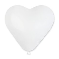 Латексный шар 10 дм Сердце Пастель Белый(01) – 100 шт.