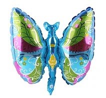 Фольгированный шар Мини фигура бабочка голубая(Китай)