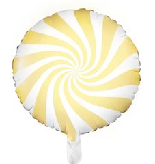 Фольгированный шар PartyDeco 18” круг леденец желтый макарун