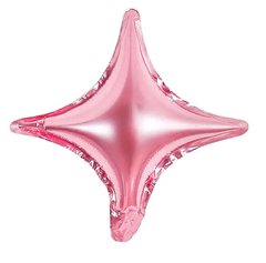 Фольгированный шар 10” Звезда 4х-конечная Розовая (Китай)