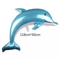 Фольгированный шар Большая фигура Дельфин голубой (Китай)