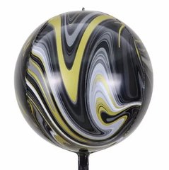 Фольгированный шар 22” Сфера Мрамор черный 55 см (Китай)