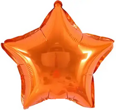 Фольгированный шар 10” Звезда Оранжевая (Китай)