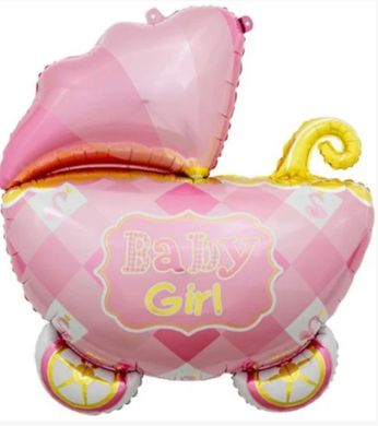 Фольгированный шар Большая фигура Коляска Baby Girl Розовая (Китай)
