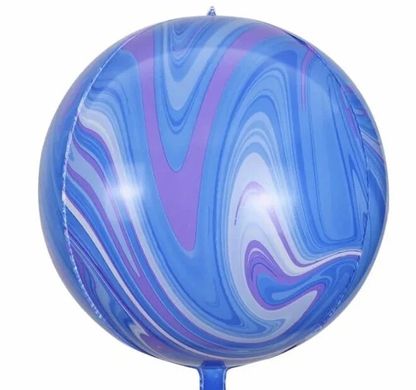 Фольгированный шар 22” Сфера Мрамор Голубой 55 см (Китай)