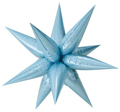 Фольгированный шар Звезда колючка голубая 65 см (Китай)