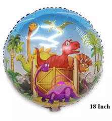 Фольгированный шар 18” круг динозавры за воротами Китай