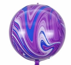 Фольгированный шар 22” Сфера Мрамор фиолетовый 55 см (Китай)